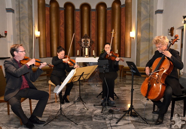 Das „Minguet-Quartett“ spielt am Freitag, 19. August, wie hier bereits im Mai, wieder ein Konzert in der Strempter Pfarrkirche „St. Rochus“. Foto: Henri Grüger/pp/Agentur ProfiPress