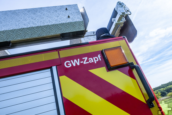 GW Zapf lautet der Einsatzname des Durstlöschfahrzeugs. GW steht dabei für Gerätewagen. Foto: Ronald Larmann/pp/Agentur ProfiPress