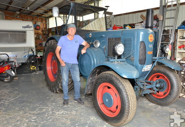 Wolfgang Breuer hat den Verein 1991 mitgegründet, liebt alte Landmaschinen und ist besonders stolz auf seine teils über 80 Jahre alten „Lanz Bullldogs“. Foto: Henri Grüger/pp/Agentur ProfiPress