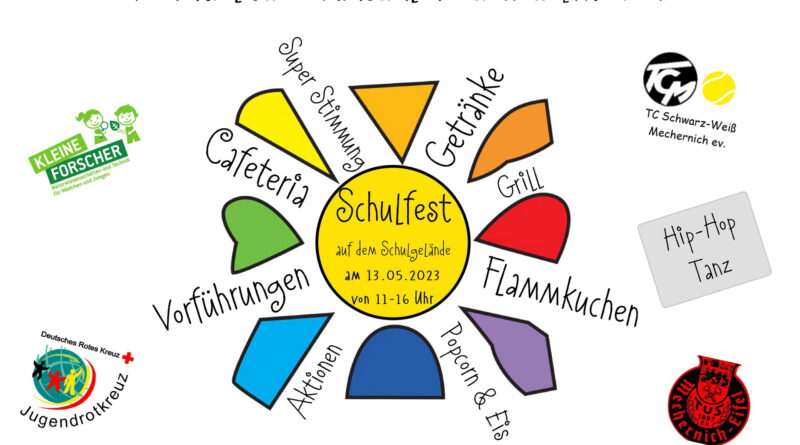 Zum ersten Schulfest der Grundschule Mechernich seit vier Jahren am Samstag, 13. Mai, von 11 bis 16 Uhr sind alle herzlich eingeladen. Grafik: Grundschule Mechernich/pp/Agentur ProfiPress