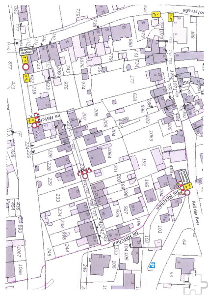 Auf diesem Plan hat die Stadtverwaltung das Teilstück markiert und Umleitungen eingezeichnet. Grafik: Stadt Mechernich/pp/Agentur ProfiPress