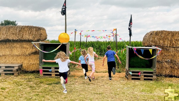 Ab dem Sonntag, 7. Juli, haben die Maislabyrinthe auf dem Krewelshof Eifel und in Lohmar geöffnet. Den ganzen Juli über ist der Eintritt auf dem Mechernicher Hof für Kinder unter Aufsicht der Eltern kostenlos. Foto: Krewelshof/pp/Agentur ProfiPress