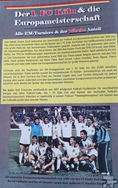 Das neue Buch von Ralf Friedrichs mit dem Titel "Der 1. FC Köln & und die Europameisterschaft" ist zwar noch nicht fertig, doch den Roggendorfer FC-Freunden stellte er erstmals dem Umschlag und die Beschreibung des Buches vor. Foto: Reiner Züll/pp/Agentur ProfiPress