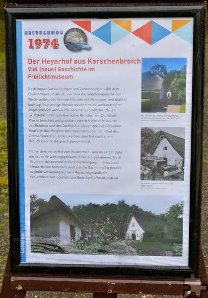 Informationstafeln über das politische Geschehen berichteten von der Rote-Armee-Fraktion (RAF), dem Entstehen von Überraschungseiern oder plüschigen Monchichis, aber auch Museumsgebäude wie der Heyerhof wurden vorgestellt. Foto: Cedric Arndt/pp/Agentur ProfiPress