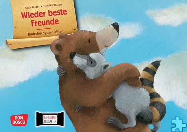 Das Cover der Bildkarten-Erzählgeschichte „Wieder beste Freunde“, die am Dienstag, 8. Oktober von 15.30 bis 16 Uhr in der Mechernicher Stadtbibliothek, Bahnstraße 26, gezeigt wird. Repro: Claudia Schulz/Stadt/pp/Agentur ProfiPress