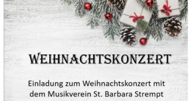 „Musikverein St. Barbara Strempt“ lädt am 15. Dezember in die örtliche Pfarrkirche ein