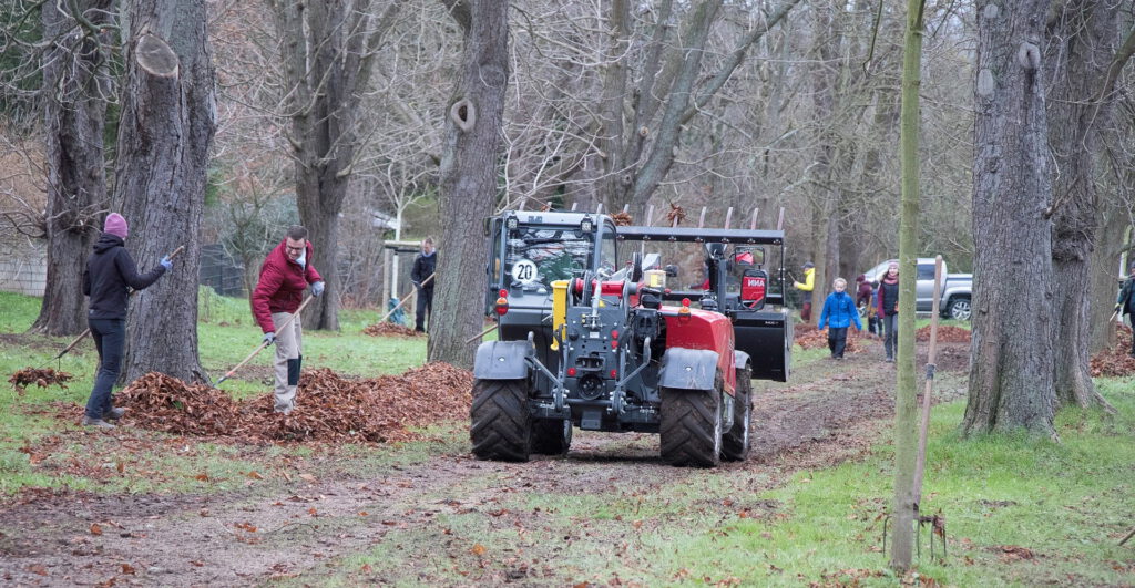 Mit großen und kleinen Geräten machten sich 40 Freiwillige im Dezember an die Arbeit, die Kastanienallee in Wachendorf von Laub zu befreien. Foto: Privat/pp/Agentur ProfiPress