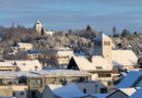 Schnee auf den Dächern der City