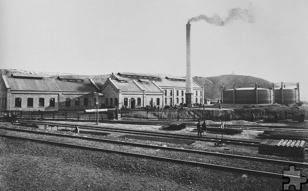 Gaswerk 2, eine von zwei Anlagen zur Energieversorgung am Mechernicher Bleiberg und in der Gemeinde. Das Bild stammt von Anselm Schmitz und wurde 1886 aufgenommen. Repro: P.-L. Könen/pp/Agentur ProfiPress