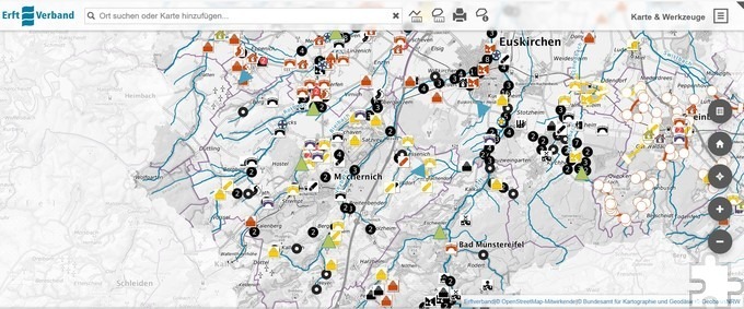 Mit dem sogenannten WebGis stellt der Erftverband ein interaktives Werkzeug zur Verfügung, mit dem alle Maßnahmen eingesehen werden können. Es ist über www.erftverband.de abrufbar. Foto: Ronald Larmann/pp/Agentur ProfiPress