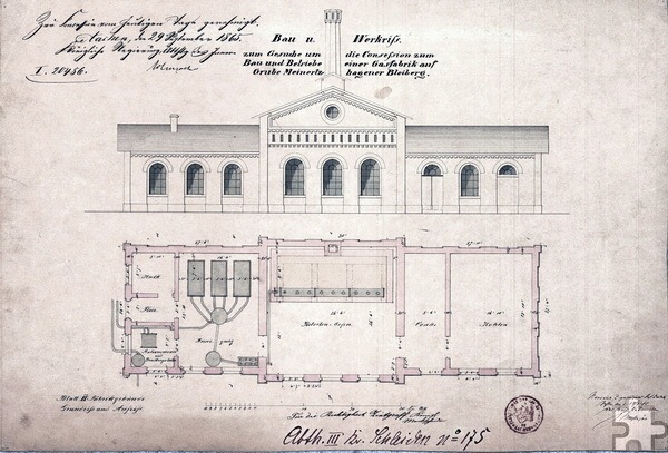 Das Konzessionsgesuch Nr. 20486 für den Bau des Gaswerks stammt aus dem Jahre 1865. Repro: P.-L. Könen/pp/Agentur ProfiPress