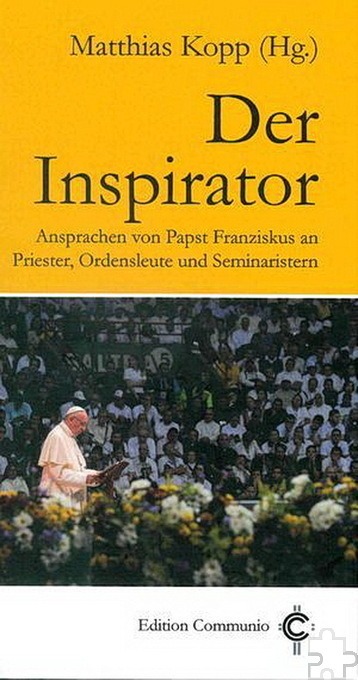 Ebenfalls in der „Edition Communio“ bei Echter ist das Papstbuch „Der Inspirator“ des Theologen und Publizisten Dr. Manfred Kopp erschienen, der seit dem Jahre 2009 Pressesprecher und Leiter der Pressestelle und Öffentlichkeitsarbeit der Deutschen Bischofskonferenz ist. Kopp zeichnet Papst Franziskus Vorstellung eines gewinnenden Christentums nach, das in innerer Zuordnung zu den Reformimpulsen des Zweiten Vatikanischen Konzils steht. Repro: Sabine Roggendorf/pp/Agentur ProfiPress