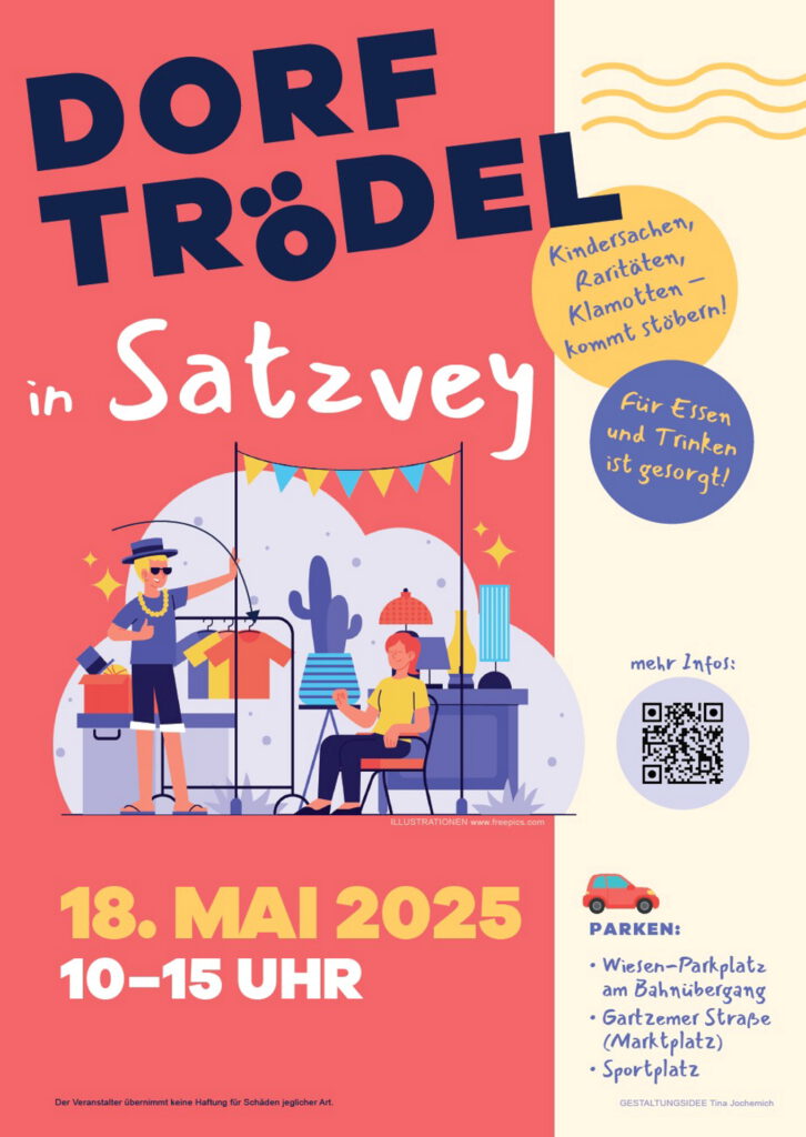 Mit diesem Plakat werben die Veranstalter für den Dorftrödel in Satzvey. Grafik: privat/pp/Agentur ProfiPress
