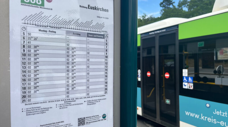 Das Fahrplanangebot des Regionalbusses der Linie 808 zwischen Euskirchen und Mechernich bleibt, geändert haben sich die Fahrzeiten des Citybusses. Foto: Ronald Larmann/pp/Agentur ProfiPress