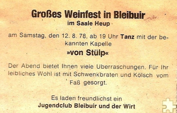 Ein Blick in vergangene Zeiten: Bereits in den 1970er Jahren haben die „Stülper“ Bleibuir gerockt.