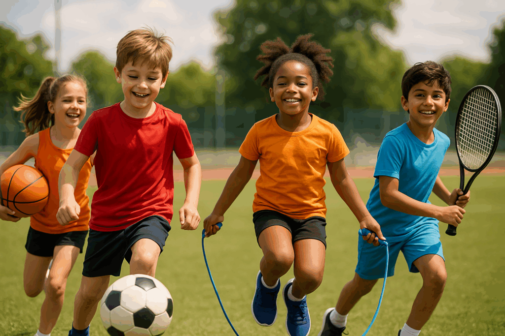 Die Sportwelt Schäfer (Bad Münstereifel/Kommern) und die „Expertenallianz“ weisen auf für die Entwicklung wichtige Bewegung bei Kindern und Jugendlichen hin. KI-Bild: Henri Grüger/pp/Agentur ProfiPress