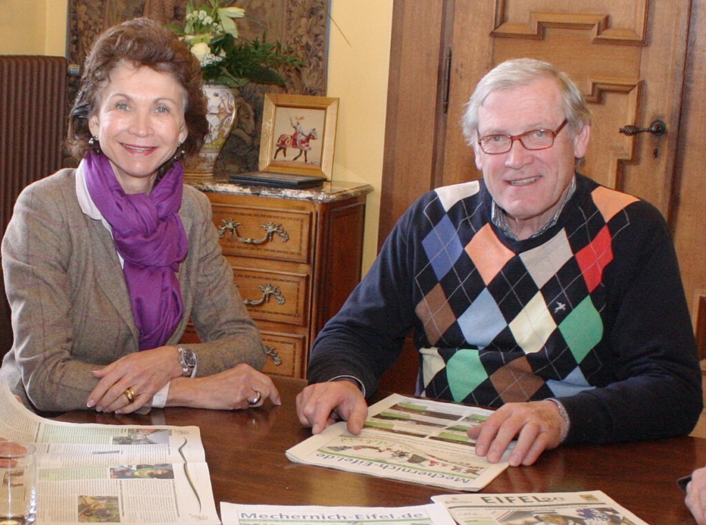 1984 heiratete die in Bonn geborene Diplomatentochter Jeanette Brogan Franz Josef Graf Beissel von Gymnich und zog auf die historische Wasserburg Satzvey bei Mechernich (Eifel). Archivfoto: Agentur ProfiPress