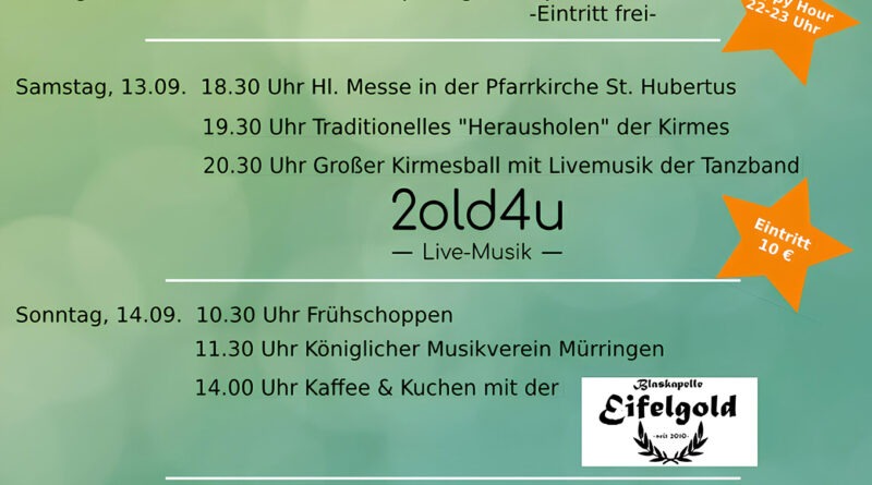 Mit diesem Plakat wirbt der Musikverein Obergartzem für die Jubiläumskirmes zum 100. Geburtstag. Grafik: MV Obergartzem/pp/Agentur ProfiPress