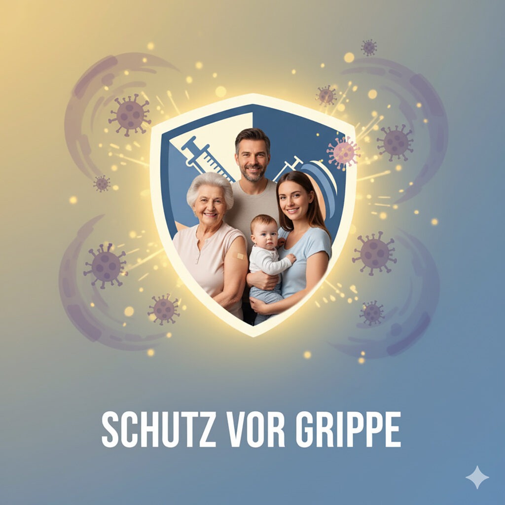 Eine kostenlose Grippeschutzimpfung kann man sich auf der Euskirchener Kirmes am 25. und 26. Oktober bei „Hörakustik Florian Langhammer“ abholen. KI-Bild: Henri Grüger/Gemini/pp/Agentur ProfiPress