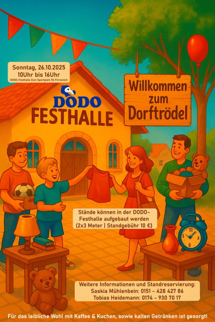 Für den großen Dorf-Trödel in Obergartzem am 26. Oktober werben die Veranstalter mit diesem Plakat. Grafik: Veranstalter/pp/Agentur ProfiPress