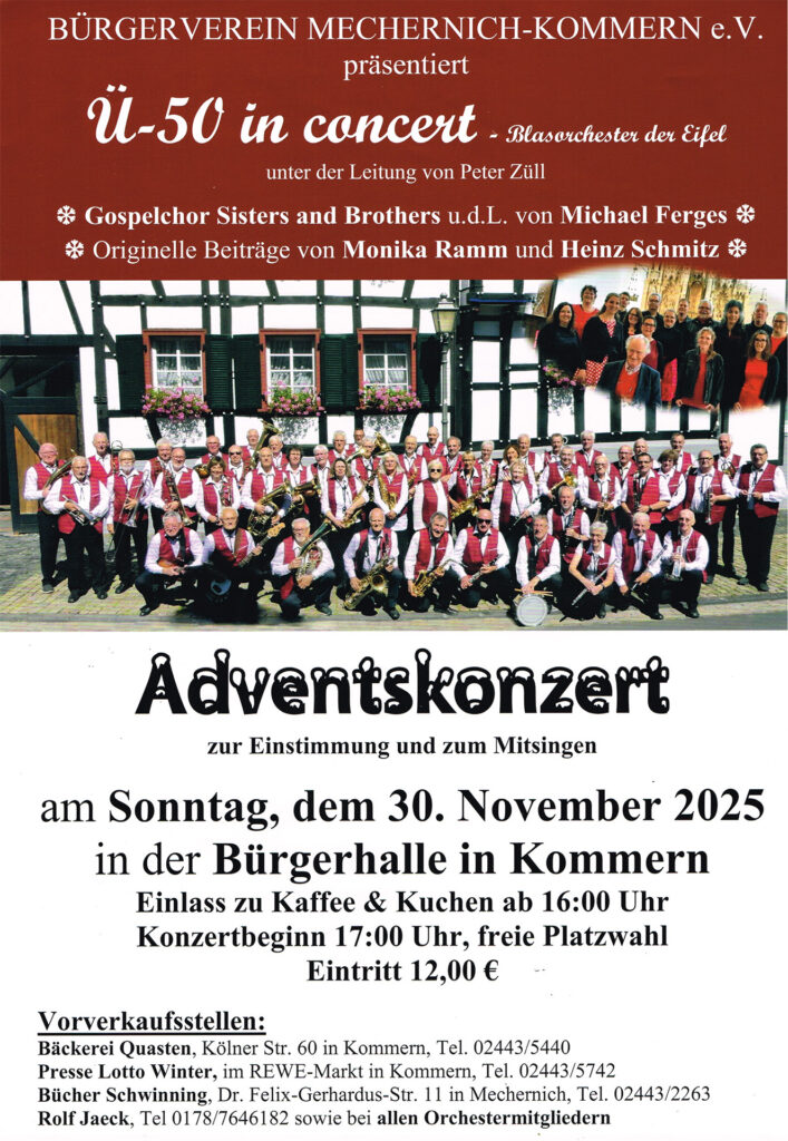 Den stattlichen Betrag von 1500 Euro konnte das Ü50-Orchester mit Walter Schäfer (v.r.), Dieter Friedrichs, Liesel Schaffartzik, Ernst Gerstlauer und Dirigent Peter Züll an Ralf Claßen, den Vorstand der Mechernich-Stiftung überreichen. Foto: Ronald Larmann/pp/Agentur ProfiPress