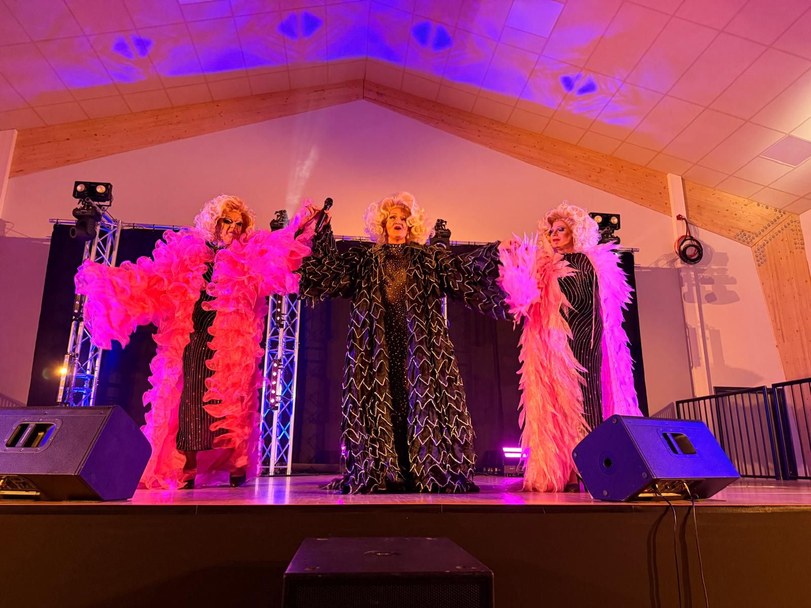 Verblüfften das Publikum im DoDo-Festsaal mit Humor und diversen Stimmlagen: Die Travestie-Künstlerinnen „Jessica Ravell & friends“. Foto: Privat/Tobias Heidemann/pp/Agentur ProfiPress