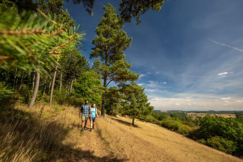 „Soweit das Auge reicht“: An der im vorletzten Jahr prämierten Mechernicher Eifelschleife in der Nähe von Lorbach liegt auch eine beliebte Übernachtungsplattform. Foto: Dominik Ketz/pp/Agentur ProfiPress 