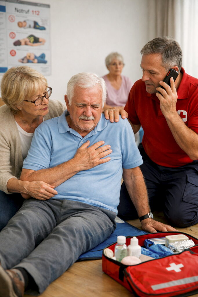 Erfahrungen zeigen, dass bestimmte Notfälle und Unfälle bei älteren Menschen häufiger auftreten. Foto: KI-Bild ChatGPT/Steffi Tucholke/pp/Agentur ProfiPress