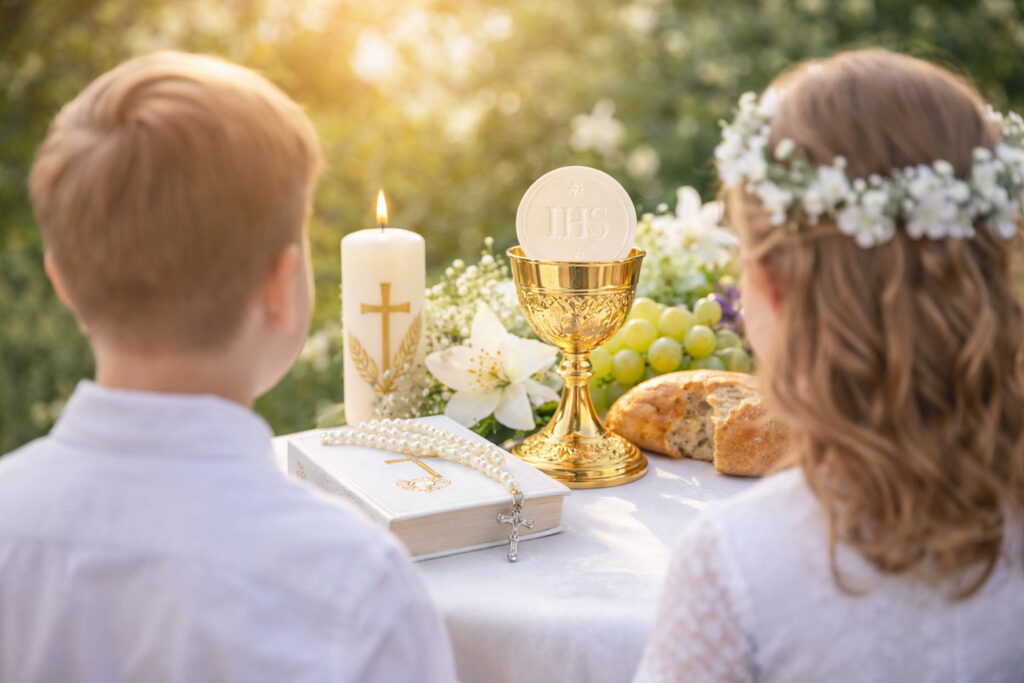 Jungen und Mädchen, die an Tauferinnerungsfeiern oder an der Ersten Heiligen Kommunion teilnehmen sollen, werden von den Pfarrern Erik Pühringer und Heinz-Josef Arenz vorbereitet. Ende Januar finden jetzt entsprechende Elternabende im Johanneshaus Mechernich und im Pfarrhaus Bleibuir statt. Foto: KI/pp/Agentur ProfiPress