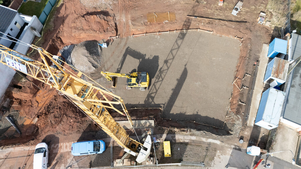 Derzeit sind die Bauarbeiten noch in vollem Gange. Luftbild: Henri Grüger/pp/Agentur ProfiPress