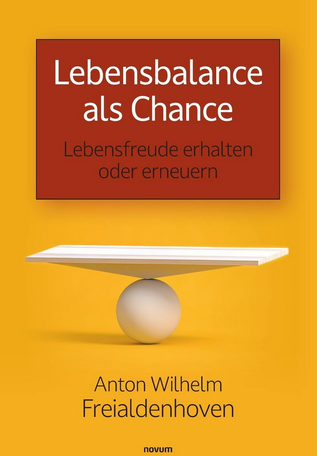 Bei dem Buch „Lebensbalance als Chance“ handelt sich um eine 250seitige Lebenshilfe, die aus Selbsthilfe einer persönlichen Krise des Verfassers erwachsen ist, den Auswirkungen von Dauerstress in Arbeitswelt und Privatleben. Repro: Novum Verlag/pp/Agentur ProfiPress