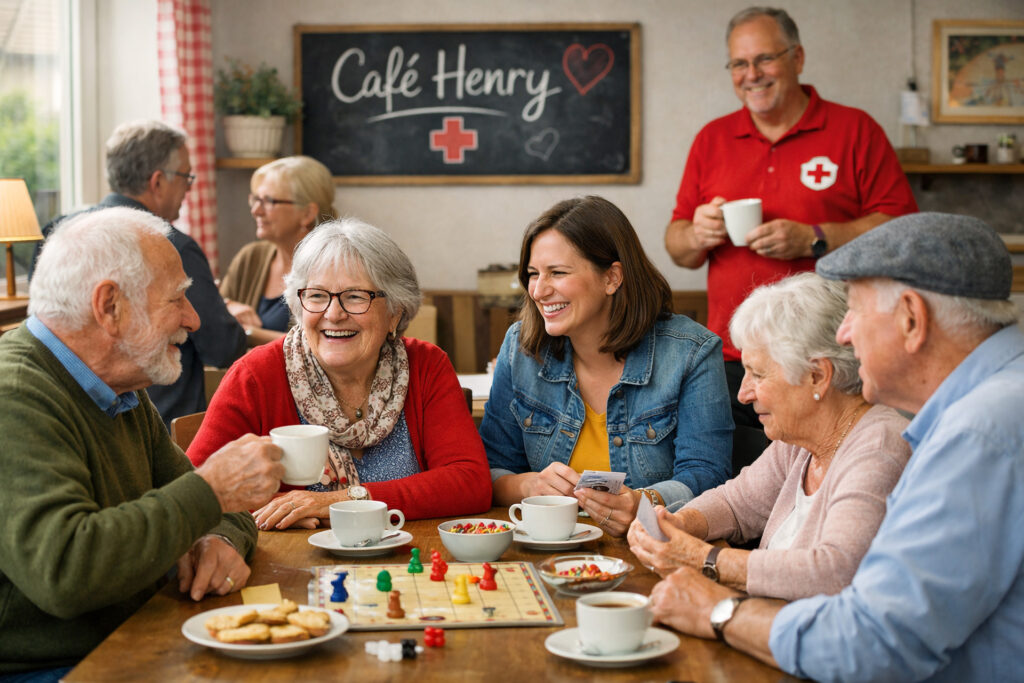 Der DRK Kreisverband Euskirchen lädt zur gemeinsamen Runde gegen Einsamkeit ein. Das nächste Treffen findet am Samstag, 21. Februar, von 15 bis 17 Uhr im Café Henry im Euskirchener DRK-Mehrgenerationenhaus. Foto: KI-generiert/pp/Agentur ProfiPress