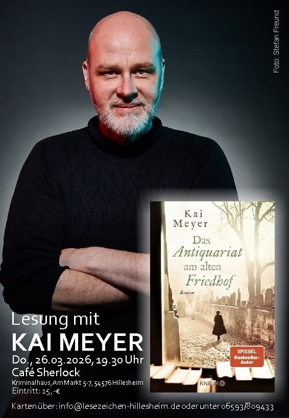 Kai Meyer liest am Donnerstag, 26. März, im Kriminalhaus Hillesheim aus seinem neuesten Werk „Das Antiquariat am alten Friedhof“. Foto: Verlag: Knaur/pp/Agentur ProfiPress
