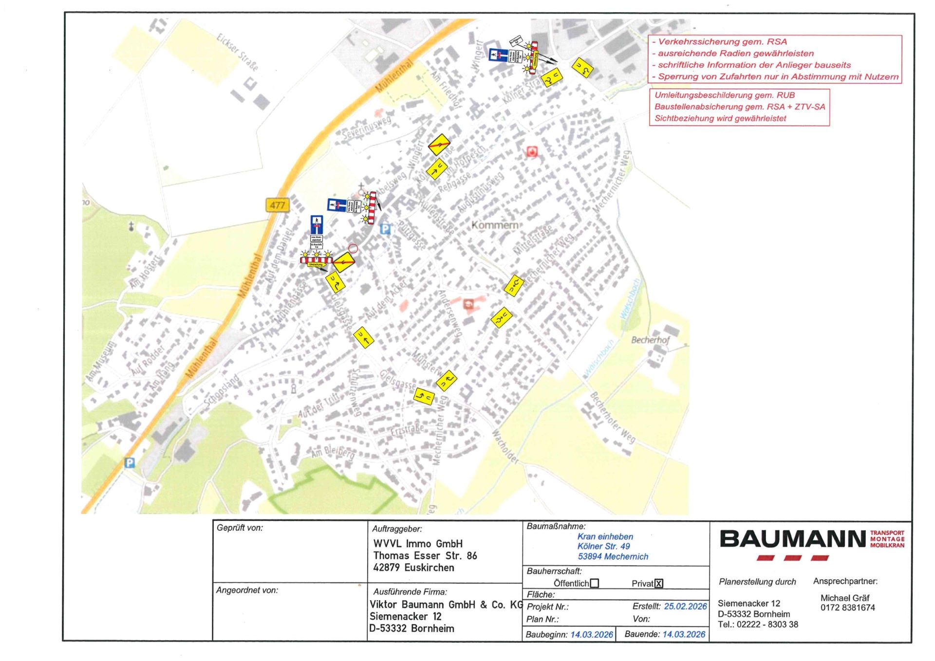 Freitag: Vollsperrung in Kommern