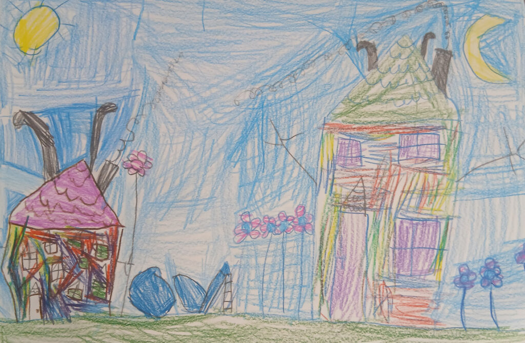 Dank Erlösen aus Pfandspenden freuen sich die kleinen Strolche aus der DRK-Kita Dollendorf über neue Anschaffungen und Angebote. Zum Dank erhielt die Aldi Süd-Filiale ein handgemaltes Kunstwerk. Repro: DRK-Kita Dollendorf/pp/Agentur ProfiPress