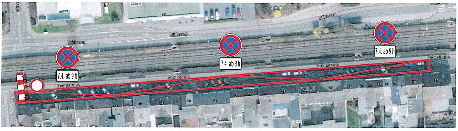 Die Sperrstrecke laut Plan. Grafik: Stadt Mechernich/pp/Agentur ProfiPress