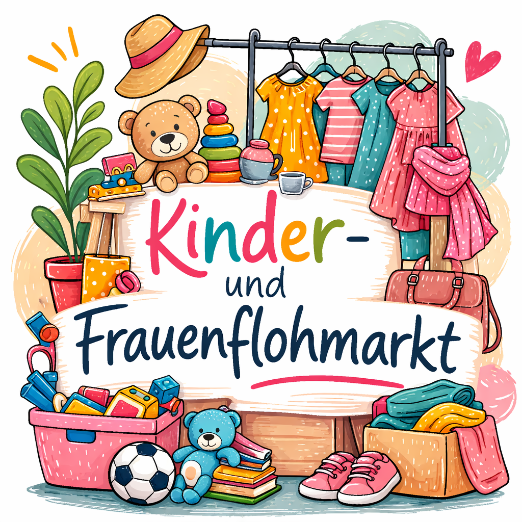 Auf dem alten Schulhof der „St. Barbara-Schule“ in Mechernich findet am 19. April ein Kinder- und Frauenflohmarkt statt. KI-Grafik: Henri Grüger/Chat GPT/pp/Agentur ProfiPress