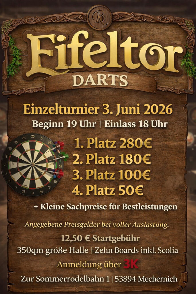 Am 3. Juni geht es los mit einem Einzelturnier… Grafik: Eifeltor Erlebnispark/pp/Agentur ProfiPress