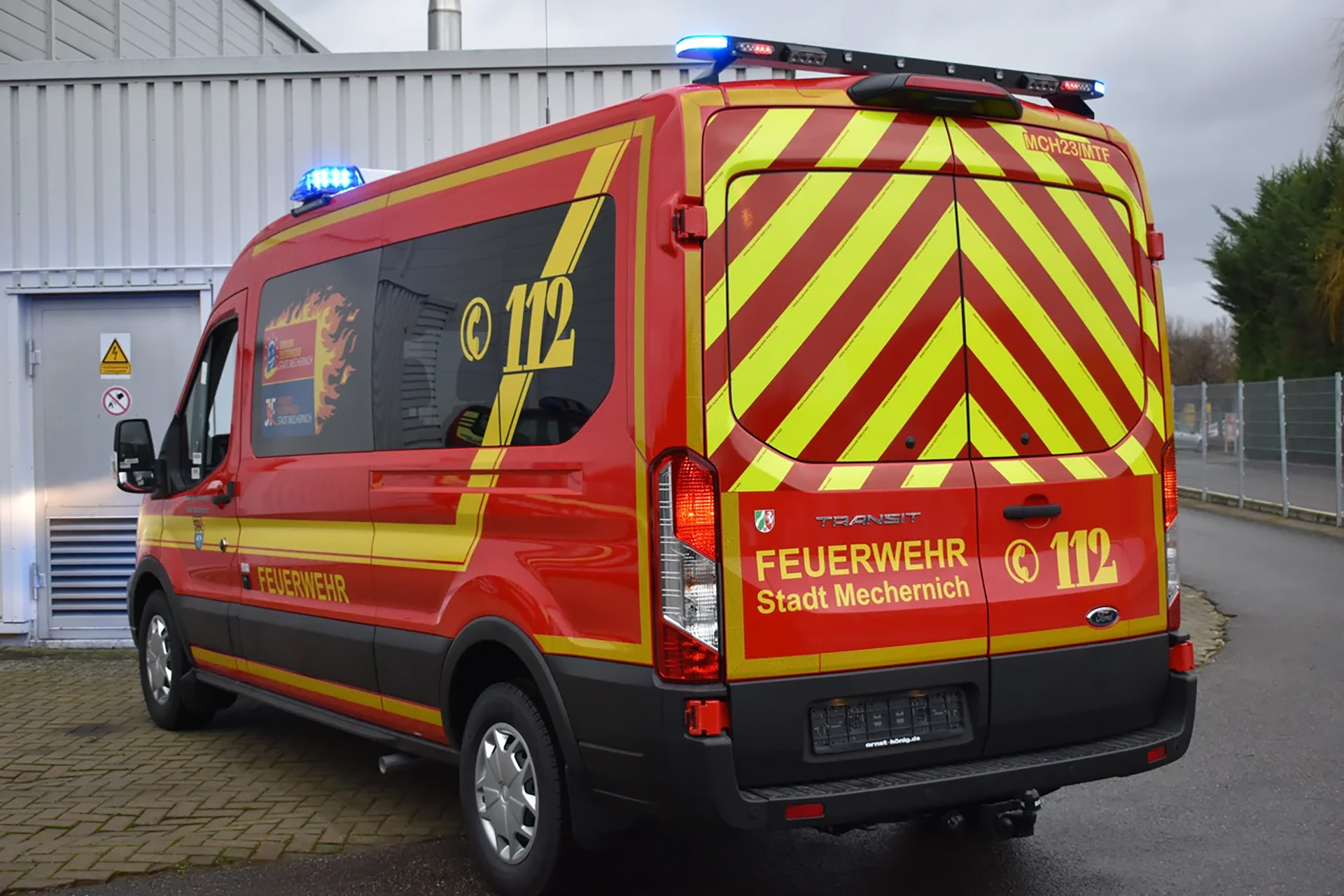 Der Ford Transit werde baugleich zu einem bereits im Dienst befindlichen Fahrzeug sein. Screenshot: Henri Grüger/Ernst+König/pp/Agentur ProfiPress