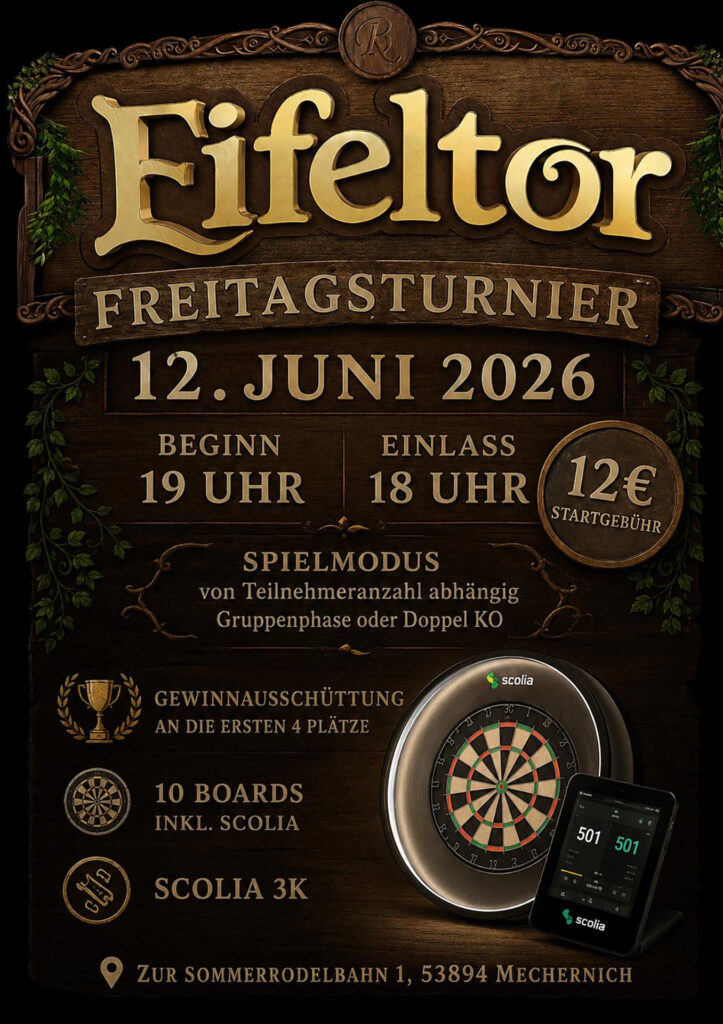 … darauf folgt das Freitagsturnier am 12. Juni… Grafik: Eifeltor Erlebnispark/pp/Agentur ProfiPress
