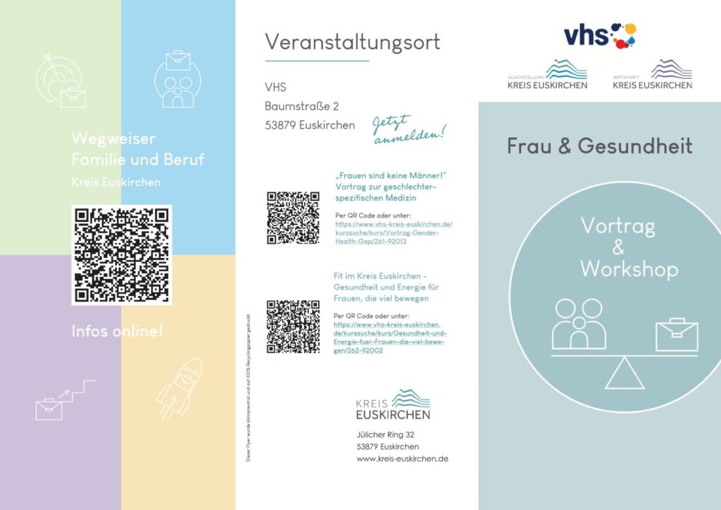 Bei Medikamenten, Diagnosen und Therapien spielt die geschlechtersensible Betrachtung eine immer wichtigere Rolle. Warum, erklärt Allgemeinärztin Dr. Christiane Groß in ihrem Vortrag. Flyer: Kreis Euskirchen/pp/Agentur ProfiPress