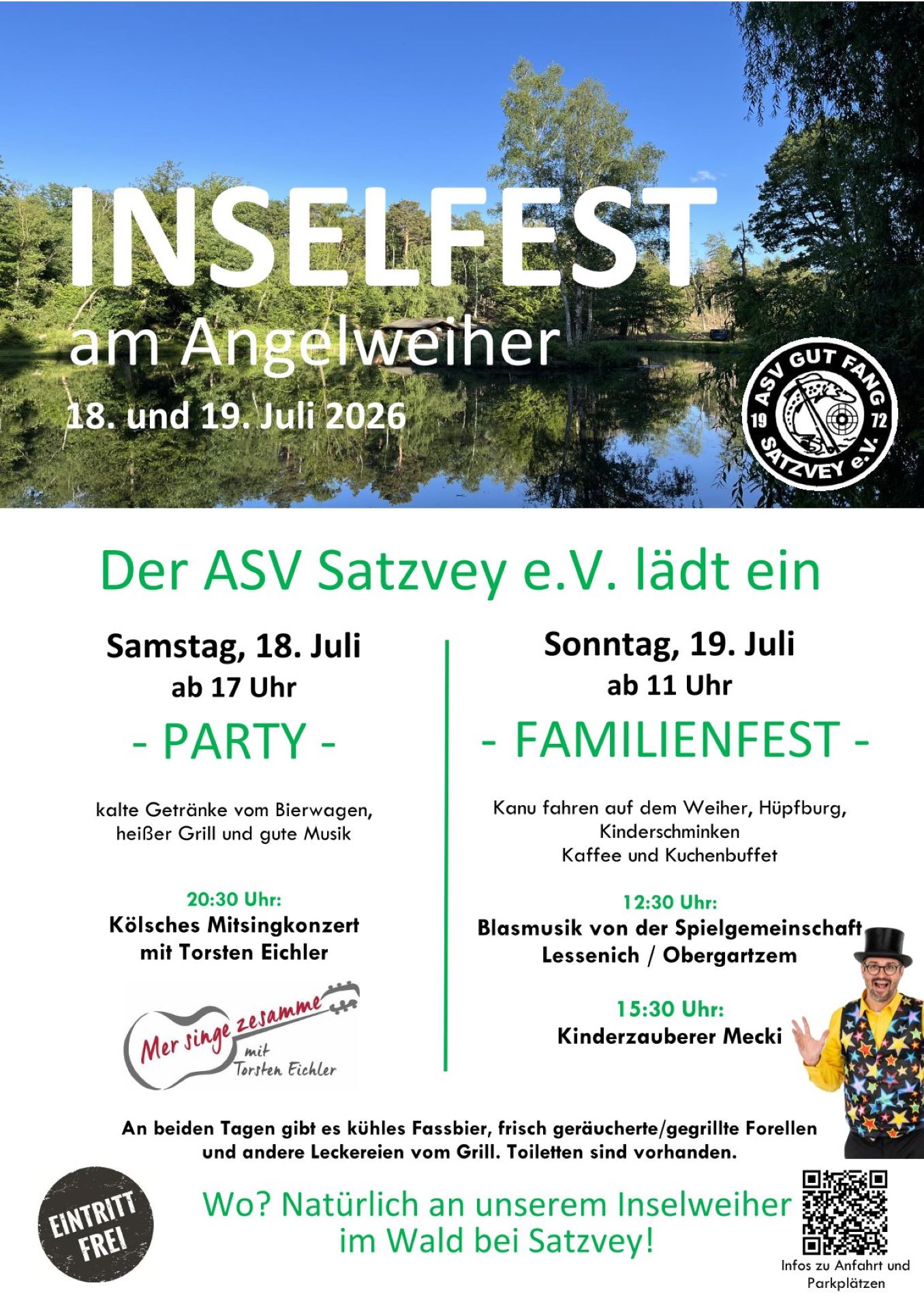 Paddeln und Party am Inselweiher