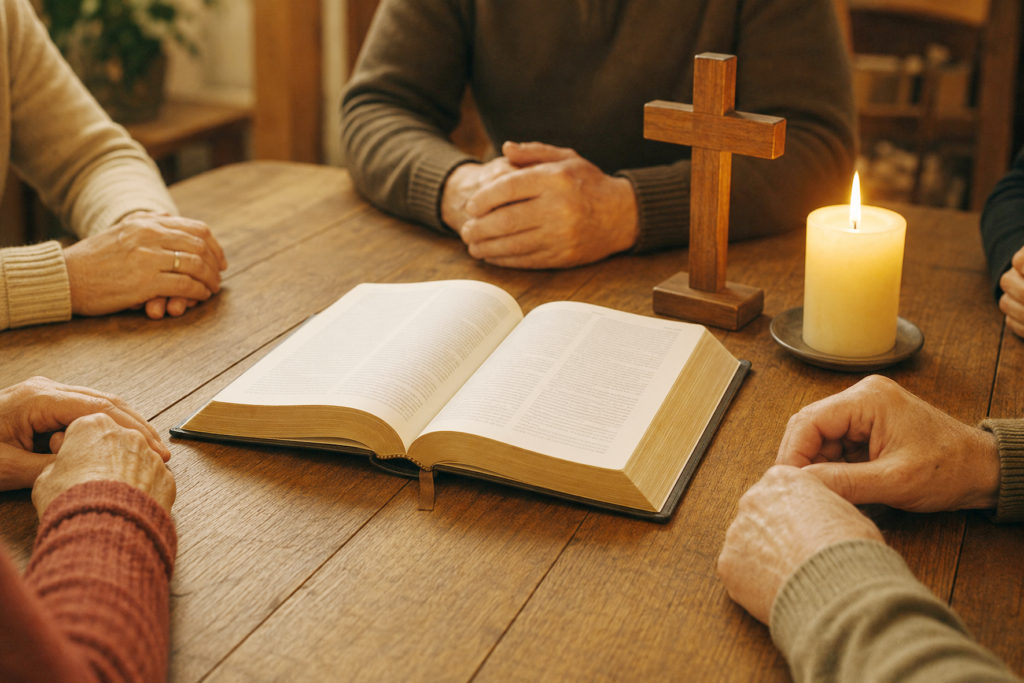 Die „Kleine Gemeinschaft“ lädt am 12. August zum gemeinsamen Bibelteilen und zum Austausch über Gottes Wort ins Mechernicher Johanneshaus ein. Symbolbild: KI-generiert/pp/Agentur ProfiPress