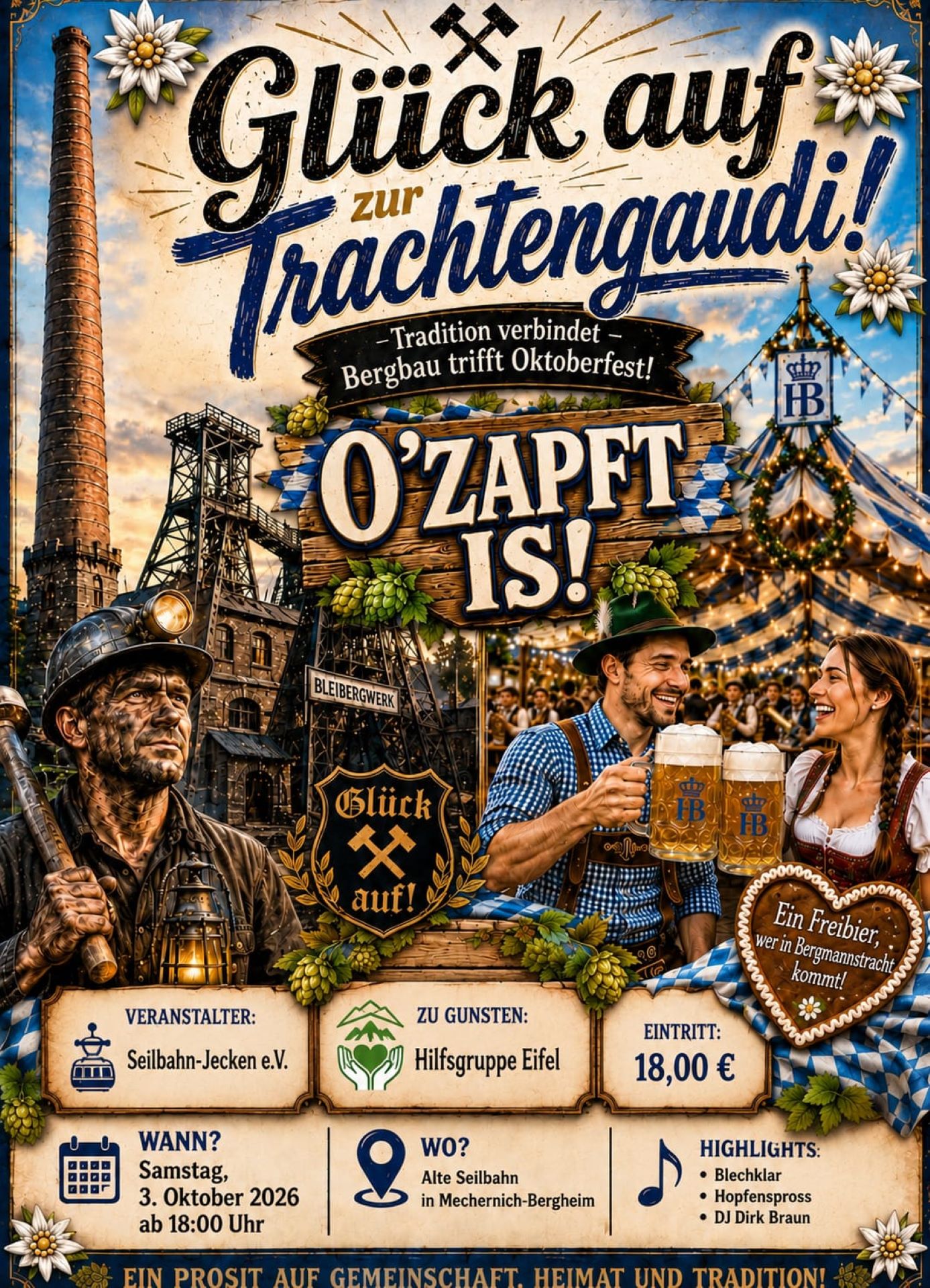 Als Bergmann zur Trachtengaudi