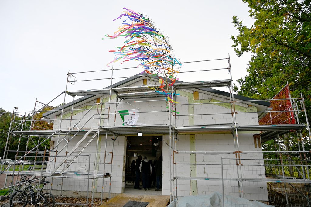 Noch ist das Gebäude nicht fertig, doch die nächste Kirmes soll bereits in den neuen Räumlichkeiten stattfinden. Foto: Henri Grüger/pp/Agentur ProfiPress